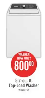 The Brick Whirlpool 5.2 cu. ft. top-load washer with built-in faucet - wtw5015lw offer
