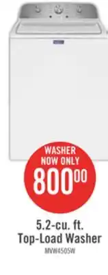 The Brick Maytag 5.2 cu. ft. top-load washer with power agitator - mvw4505mw offer