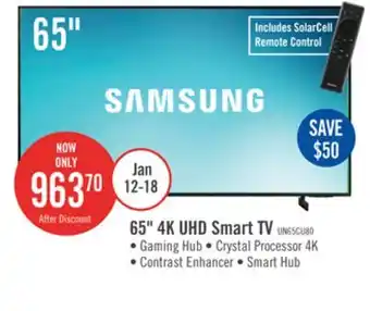 The Brick Samsung 65 cu8000 crystal uhd 4k smart tv offer