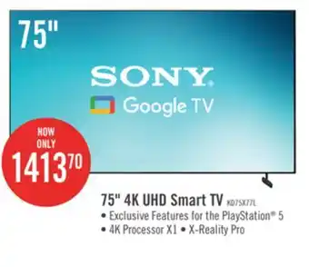 The Brick Sony 75 x77l 4k hdr led google tv offer