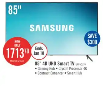 The Brick Samsung 85 cu7000 4k crystal uhd tv offer