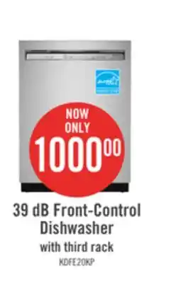The Brick Kitchenaid 39 db front-control dishwasher with third level rack - kdfe204kps offer