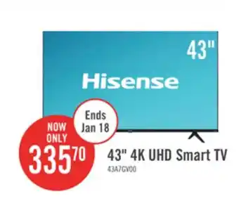 The Brick Hisense 43 a7gv series 4k uhd vidaa smart tv - 43a7gv offer