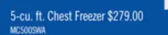 The Brick Midea 5 cu. ft. chest freezer mc500swar0rc1 offer