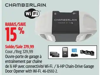 Canadian Tire Chamberlain 1⁄2-hp chain-drive garage door opener with wi-fi offer