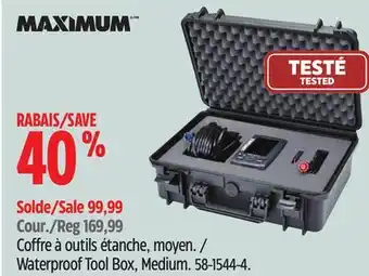Canadian Tire Maximum waterproof tool box, medium offer