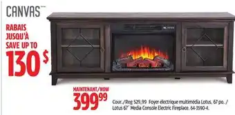 Canadian Tire Canvas lotus 67˝ media console electric fireplace offer