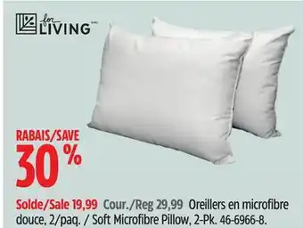 Canadian Tire For living soft microfibre pillow, 2-pk offer