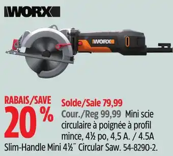 Canadian Tire Worx 4.5a slim-handle mini 4 1⁄2˝ circular saw offer