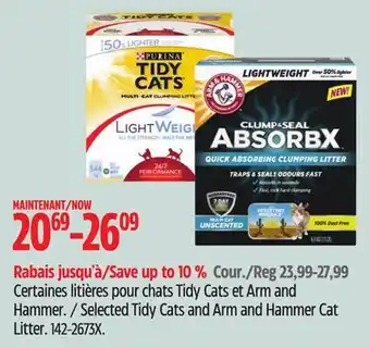 Canadian Tire Selected tidy cats and arm and hammer cat litter offer
