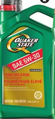 Canadian Tire Quaker state high mileage and euro synthetic motor oil offer