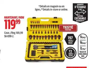 Canadian Tire Stanley professional grade black chrome socket set, sae/metric,197-pc offer