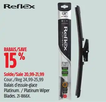 Canadian Tire Reflex platinum wiper blades offer