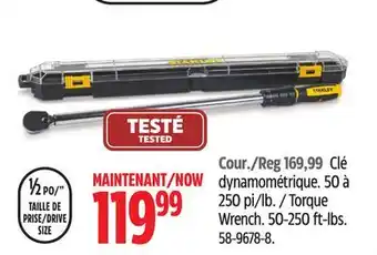Canadian Tire Stanley torque wrench offer