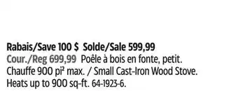 Canadian Tire Small cast-iron wood stove offer