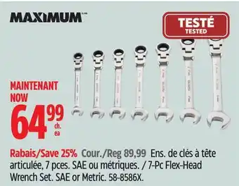 Canadian Tire Maximum 7-pc flex-head wrench set offer