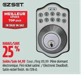 Canadian Tire Ezset electronic deadbolt offer