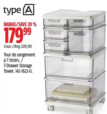 Canadian Tire Type a 7-drawer storage tower offer