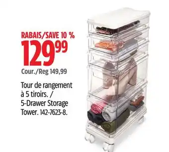 Canadian Tire Type a 5-drawer storage tower offer