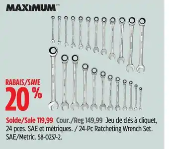 Canadian Tire Maximum 24-pc ratcheting wrench set offer