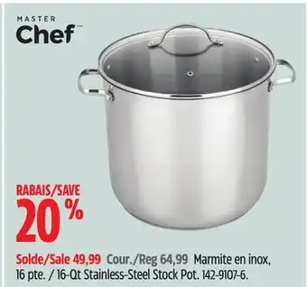 Canadian Tire Master chef 16-qt stainless-steel stock pot offer