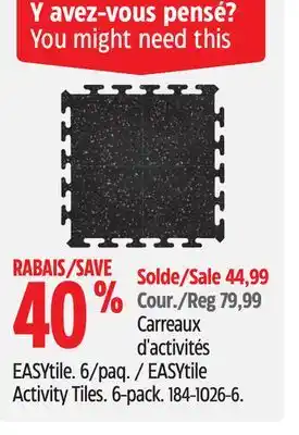 Canadian Tire Easytile activity tiles offer