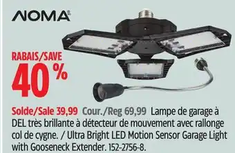 Canadian Tire Noma ultra bright led motion sensor garage light with gooseneck extender offer