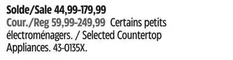 Canadian Tire Hamilton beach selected countertop appliances offer