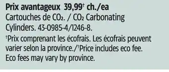 Canadian Tire Sodastream co2 carbonating cylinders offer