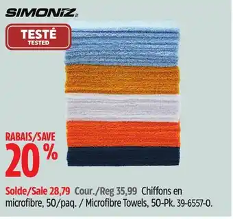 Canadian Tire Simoniz microfibre towels, 50-pk offer