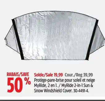 Canadian Tire Myride 2-in-1 sun & snow windshield cover offer