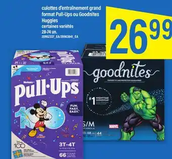 Maxi Culottes d'entraînement grand format pull-ups ou goodnites huggies, 28-74 un offer