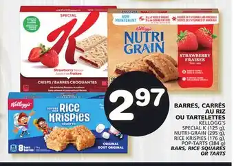 Marches Tradition Kellogg's bars, special k (125 g), nutri-grain (295 g), rice krispies (176 g), rice squares pop-tarts (384 g) bars, rice squa offer