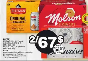 Marches Tradition Molson export beer offer