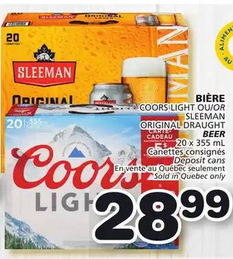 Marches Tradition Coors light or sleeman original draught beer offer