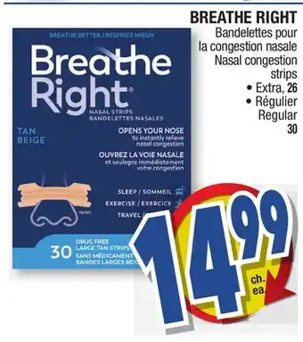 Jean Coutu Breathe right nasal congestion strips offer