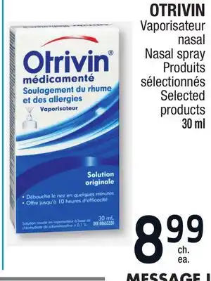 Jean Coutu Otrivin nasal spray selected products offer