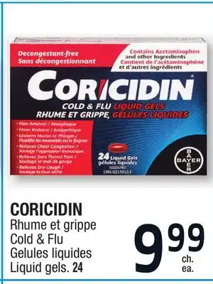 Jean Coutu Coricidin cold & flu liquid gels offer