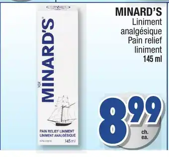 Jean Coutu Minard's pain relief liniment offer