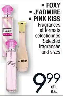 Jean Coutu Foxy, j'admire, pink kiss selected fragrances and sizes offer