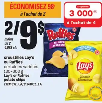 Provigo Croustilles lay's ou ruffles, 130-300 g offer