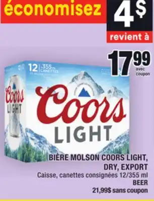 Super C Bière molson coors light, dry, export | beer offer
