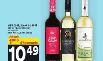 Super C Vin rouge, blanc ou rosé | red, white or rosé wine offer