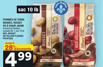Super C Pommes de terre rouges, russet ou à chair jaune | red, russet or yellow fleshed potatoes offer
