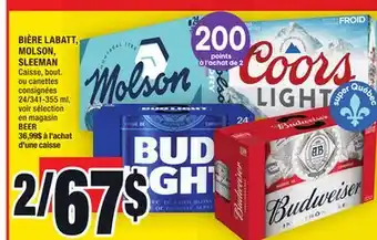 Super C Bière labatt, molson, sleeman | beer offer
