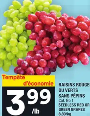 Super C Raisins rouges ou verts sans pépins | seedless red or green grapes offer