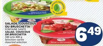 Marché Bonichoix Fontaine sante salad, couscous or bruschetta offer