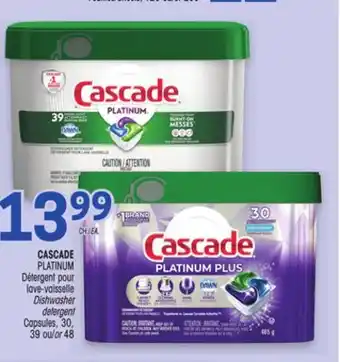 Uniprix Cascade platinum détergent pour lave-vaisselle/dishwasher detergent capsules offer