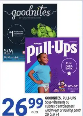 Uniprix Goodnites, pull-ups sous-vêtements ou culottes d'entraînement/underwear or training pants offer