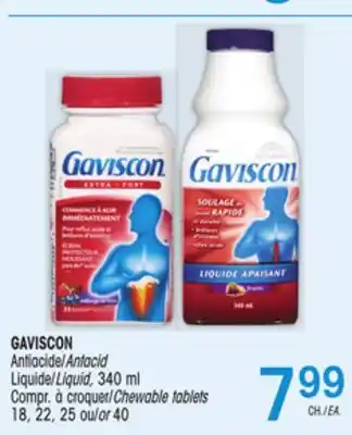 Uniprix Gaviscon antiacide/antacid liquide/liquid, compr. à croquer/chewable tablets offer